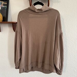 Free People Cozy Taupe Open Back Women's Sweater